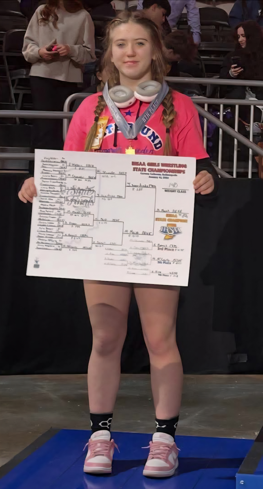 Northfield’s Amarah Frieden Finishes 8th at IHSAA Girls Wrestling State Finals